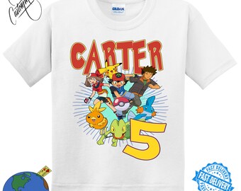 Pokemon Birthday Shirt-Birthday-Kids Birthday-Custom personalized shirts for all family