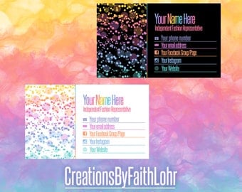 Rainbow Pastel Business Card Design Marketing LLR
