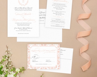 Digital OR Printed Wedding Invitation Suite // The LAUREL COLLECTION // Script, Classic, Black & White, Traditional
