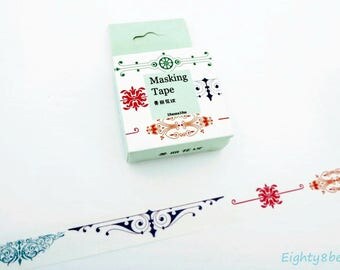 Ornaments washi tape, Flourish design tape, Planner sticker, Journal decoration, craft washi tape, giftwrapping tape, notebook decoration