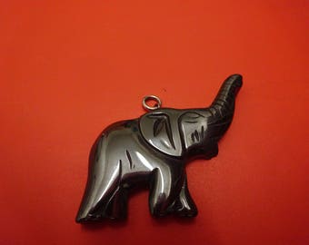 Pendant silver and hematite