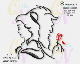 BOGO FREE! Beauty and the Beast Embroidery Designs, Disney princesses Machine Embroidery Designs, Belle Machine embroidery designs, #084