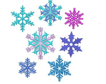 Bluework Winter Snowflakes Embroidery Designs Instant Download