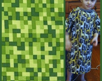 Kids Hospital Gown, Custom Made, you pick size and fabric. Minecraft Inspired!