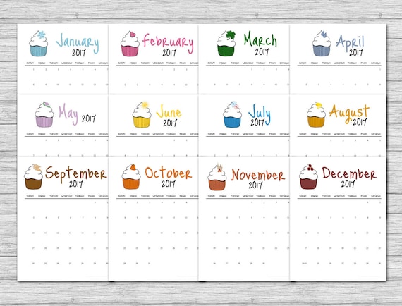 2017 Cupcake Calendar