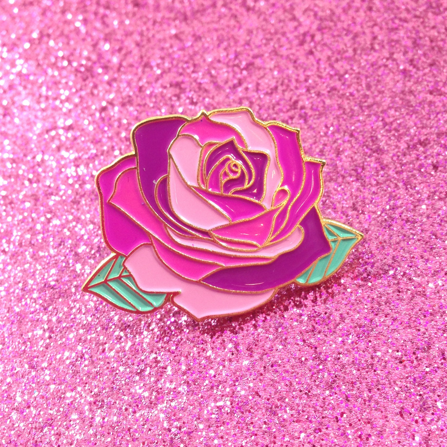 Pink Rose Enamel Pin