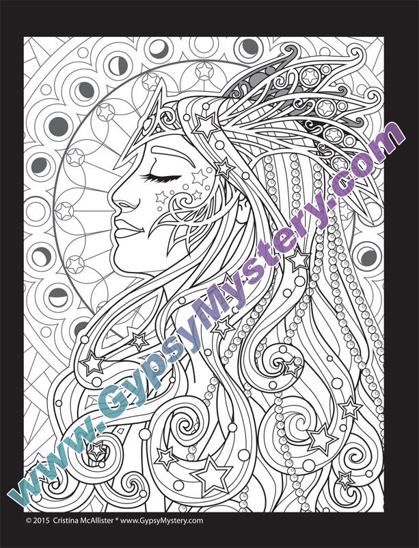 Single Coloring Page Night from the Magical Beauties