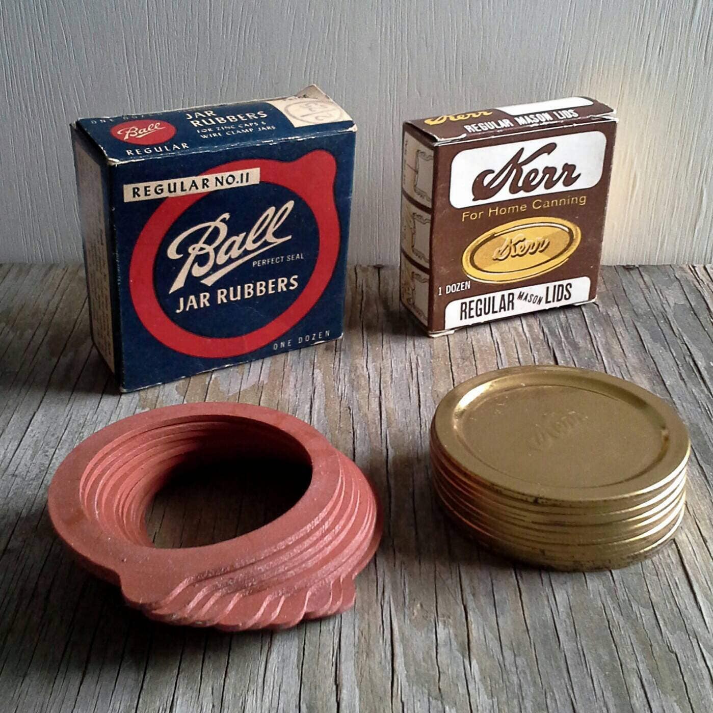 Kerr Lids & Ball Jar Rubber Rings, General Store Decoration, Canning