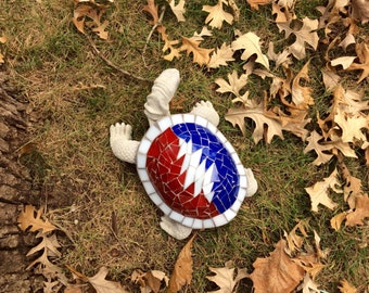 Large Grateful Dead Mosaic Solid Cement Garden Turtle