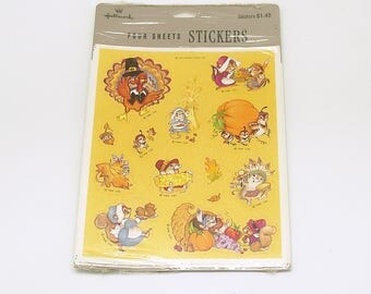 Thanksgiving Stickers Vintage Stickers Hallmark Made in USA