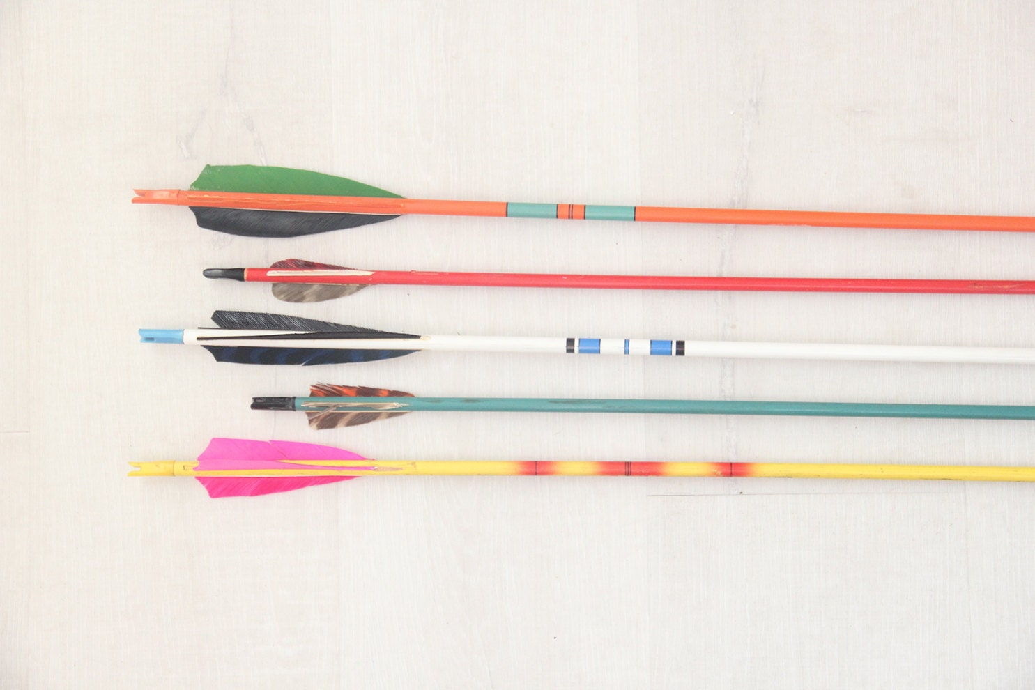 Collection of Vintage Archery Arrows Set of 5 by GallivantingGirls