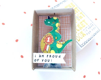 Dino - The Instant Comfort Pocket Box - i am proud of you! - cheer up and consolation box - achievement gift