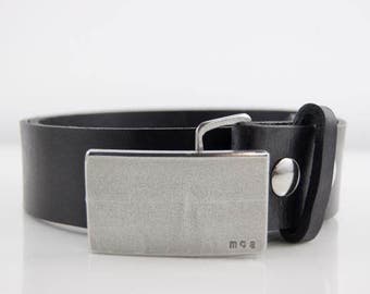 Personalized Simple Mini Belt Buckle, Stainless Steel by Metalogical