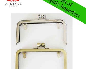 SAVE 50% - Slightly Imperfect Clutch Purse Frames - Set of 5 Frames 6" x 3" Antique Brass and Nickel (silver)