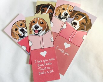Love Beagle Bookmarks - Eco-friendly Set of 5