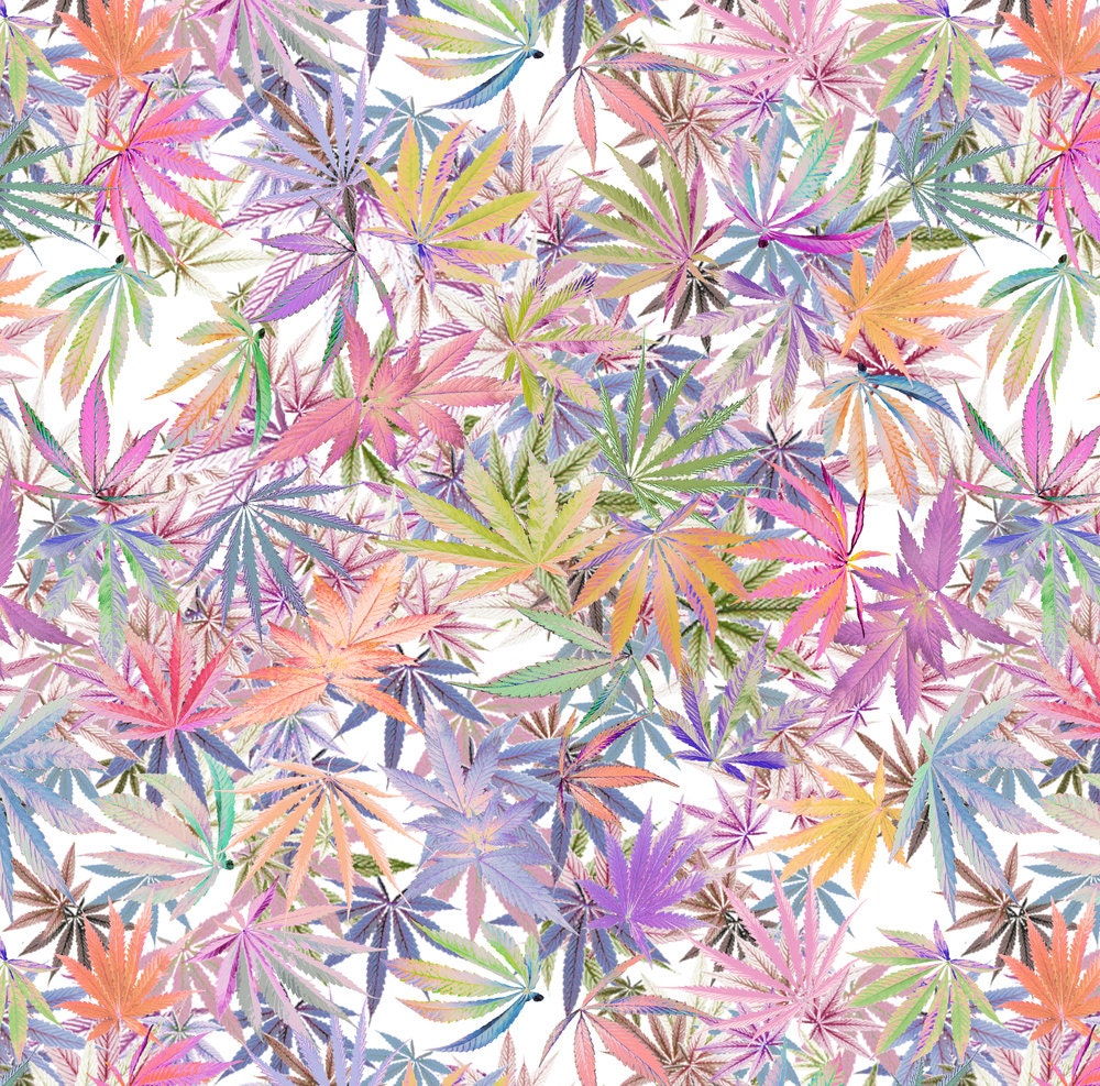 Cannabis Fabric Marijuana Leaf Glow By Camomoto Cannabis