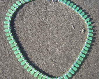 Green Necklace with Drops