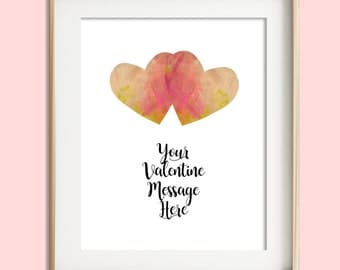 Valentine gift for her gift for him custom quote print custom text custom valentine wall sign personalized gift custom wall decor heart art