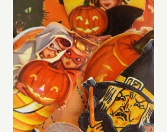 ON SALE Vintage Halloween Dennison Gummed Seals N0 9
