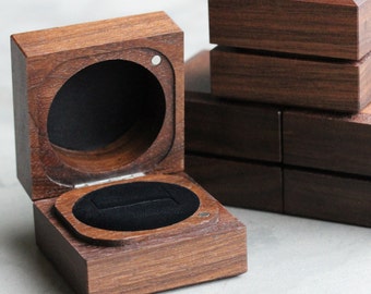 Handmade & Sustainable Walnut Ring Boxes - Sustainable, Eco-friendly, Holds one or two rings