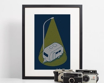 Airstream Trailer Wall Art, Retro Home Decor, Vintage Trailer, Mid Century Modern Poster