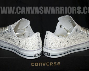 buy \u003e converse bianche ricamate, Up to 60% OFF