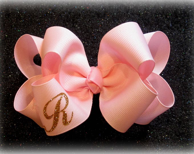 Monogram Hair Bow, Initial hair bow, Monogrammed Bows, Girls Bows, Boutique Hairbows, Double Layer Hair Bow, Personalized Hair Bows, Wedding