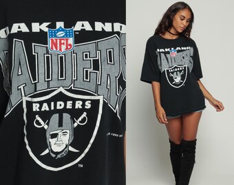 Oakland Raiders Shirt Football Jersey 90s Tshirt NFL Shirt Los Angeles T Shirt Vintage California 1995 Sports Graphic Black Large