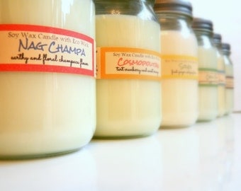 30+ Scents - Mason Jar Soy Candle YOU CHOOSE scents Great Holiday Gifts