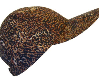 Serengeti Nights - Dark Leopard Baseball Ball Cap Cheetah Spots Animal Skin Print Brown Black Tan Ladies Mens Fashion Hat by Calico Caps