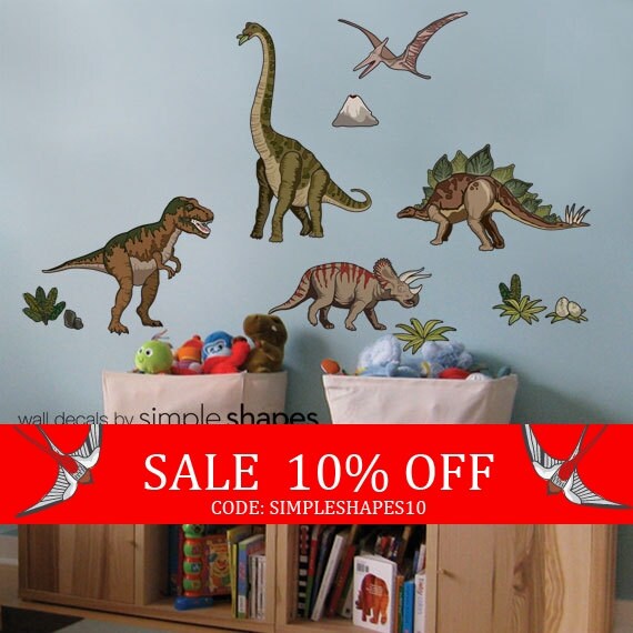 Sale Dinosaurs Peel and Stick Wall Sticker by SimpleShapes