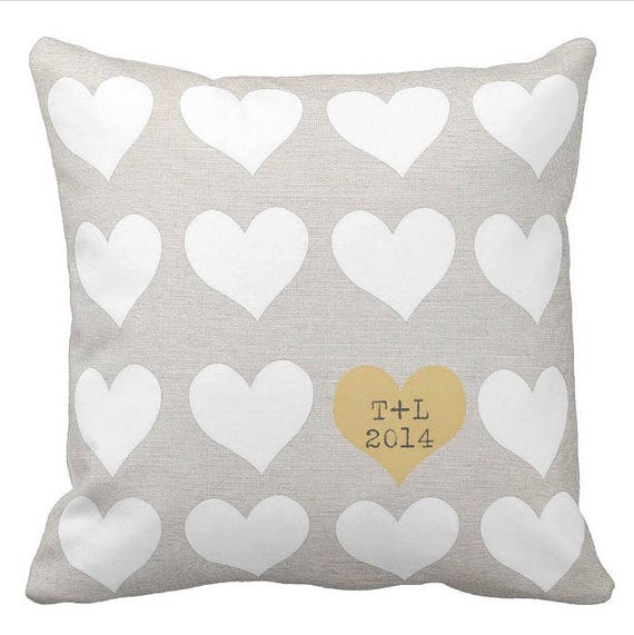 Cotton Anniversary Gift Wedding Gift Pillow Cover Personalized