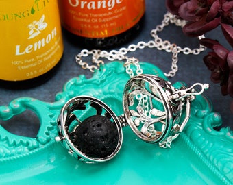 SALE • Diffuser Necklace Locket Essential Oil Necklace Rose Gold Locket • Jewelry Aromatherapy Necklace Oil Locket •Aromatherapy Gift Locket