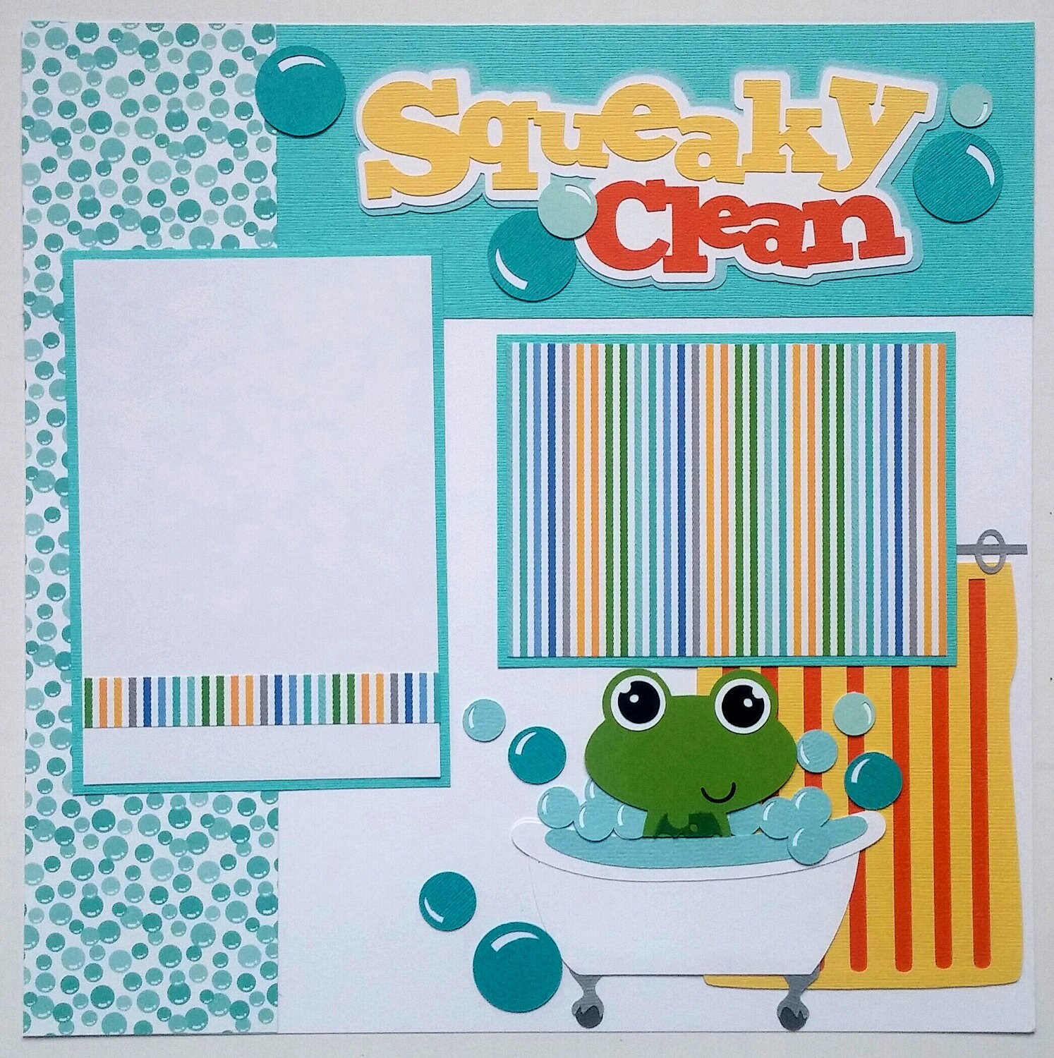 Bath scrapbook page First bath scrapbook Taking a bath Baby