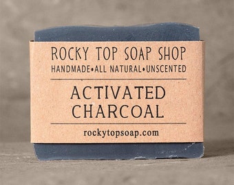 Bamboo Activated Charcoal Soap - All Natural Soap, Handmade Soap, Unscented Soap, Detox Soap, Vegan Soap