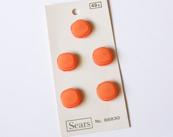 Vintage Buttons, Tangerine Lucite, 5