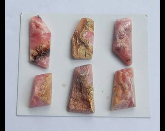 SALE,6 PCS Nugget Argentina Rhodochrosite Cabochon,20.88g