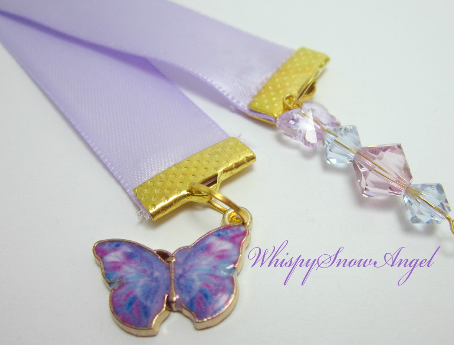 Butterfly Ribbon Bookmark Purple Butterflies Lilac Ribbon