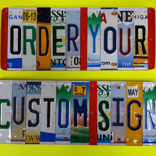 LICENSE PLATE SIGNS & ART by MyLicensePlateHeaven on Etsy