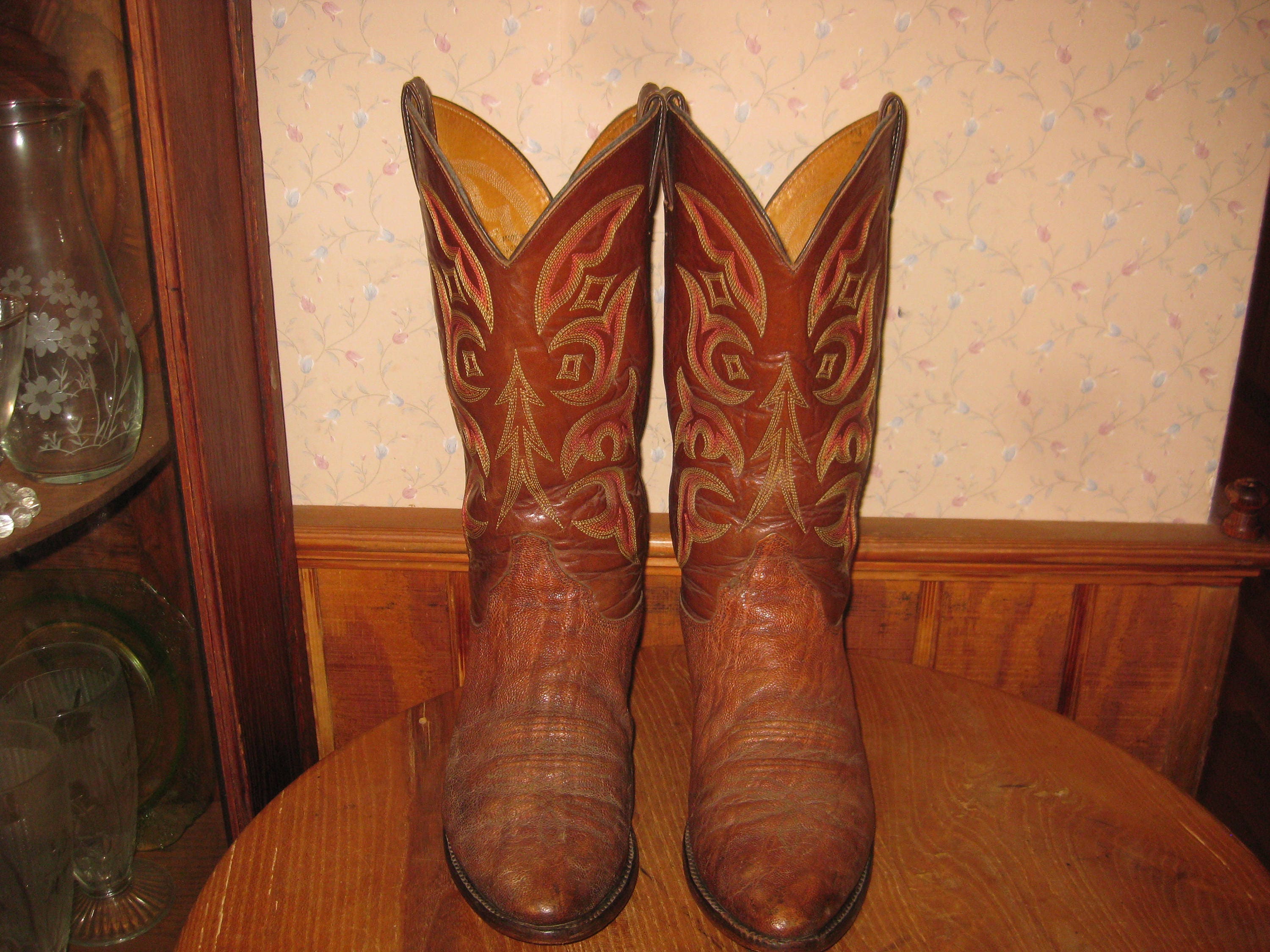 Justin Made In USA Exotic Leather Cowboy Boots