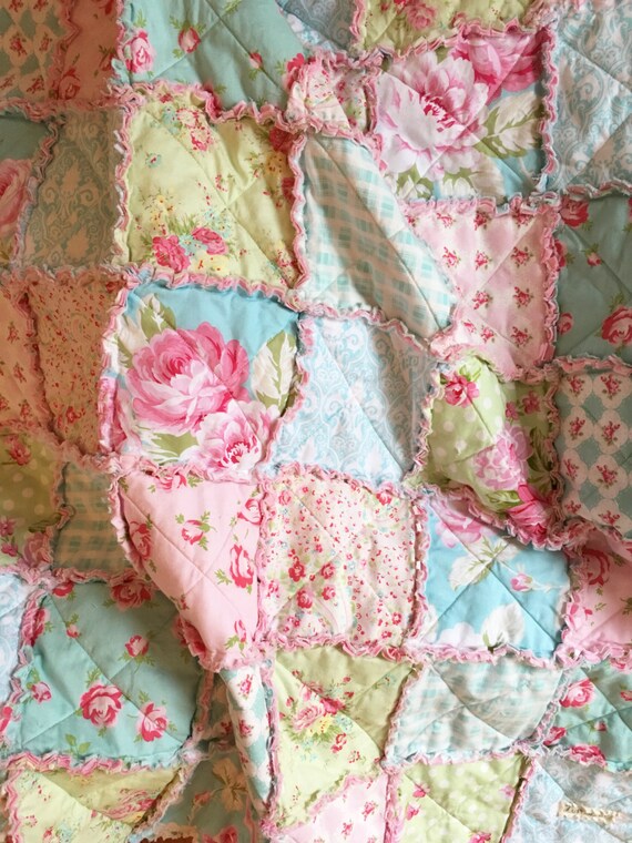 Reserved for Summer Crib Rag Quilt Baby Girl Crib by justluved