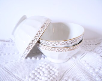 French cafe au lait bowls vintage set of three