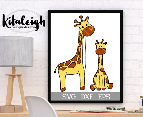 Download Giraffe Mom and Baby INSTANT DOWNLOAD in dxf svg eps for use