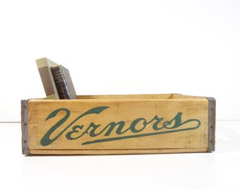 Vintage Wood Vernors Soda Pop Crate / Rustic Storage