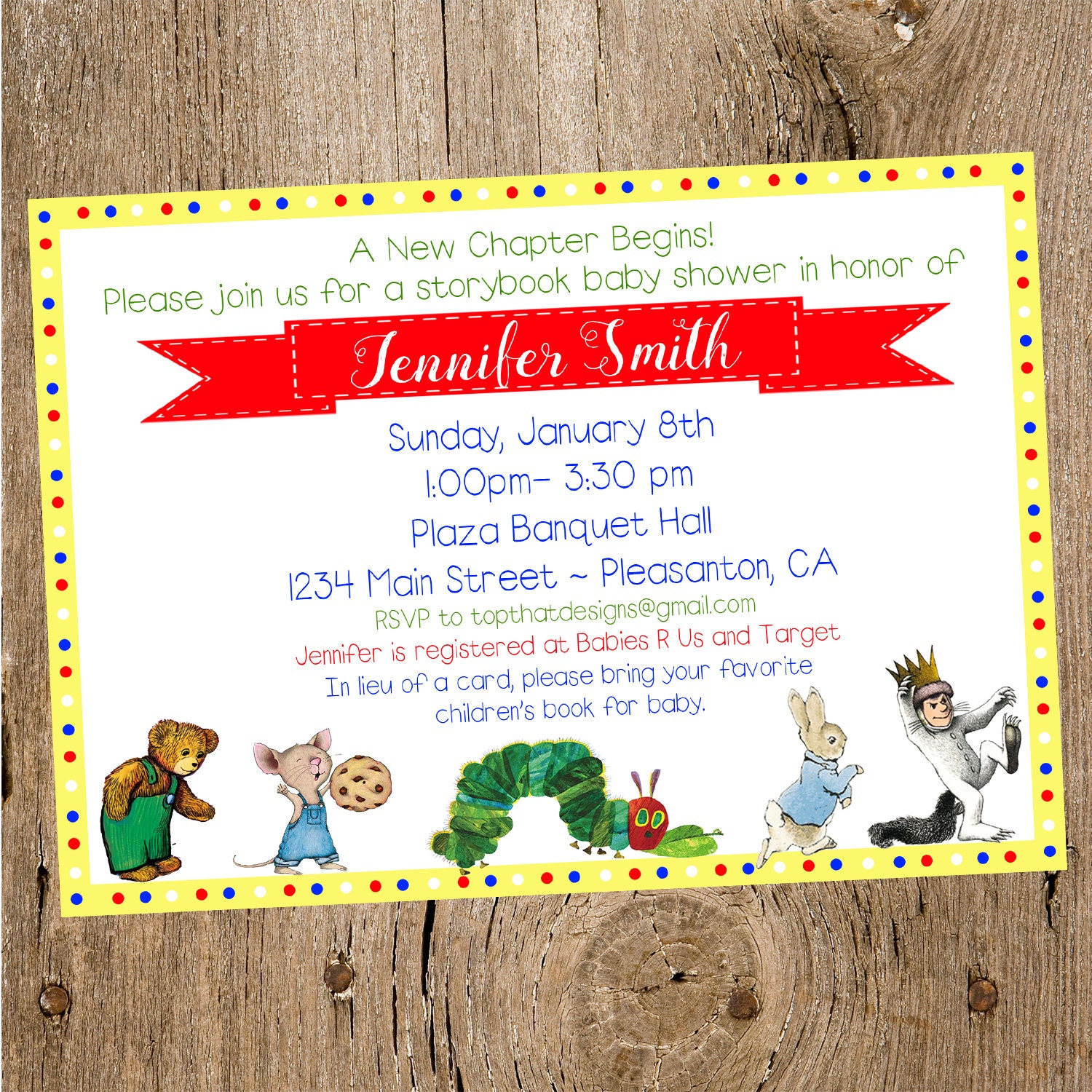 Book Themed Baby Shower Invitations 3
