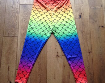 Rainbow Mermaid Leggings - 3 Lengths