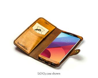 LG G6 Wallet Phone Case / leather phone case for LG G6 / personalized phone case / handmade LG G6 case /