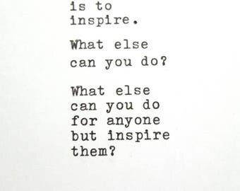 Bob Dylan Matted Typewriter Quote - Ready to Frame on Acid Free Paper - art - inspiration
