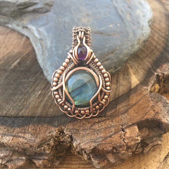 Copper Wire Wrap Wire Wrapped Pendant Heady Wire Wrap