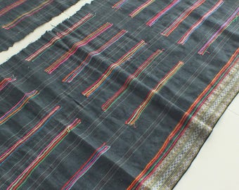 3.2 yards, Hmong hemp Vintage fabrics and textiles - Handwoven hemp-ethnic textiles from thailand